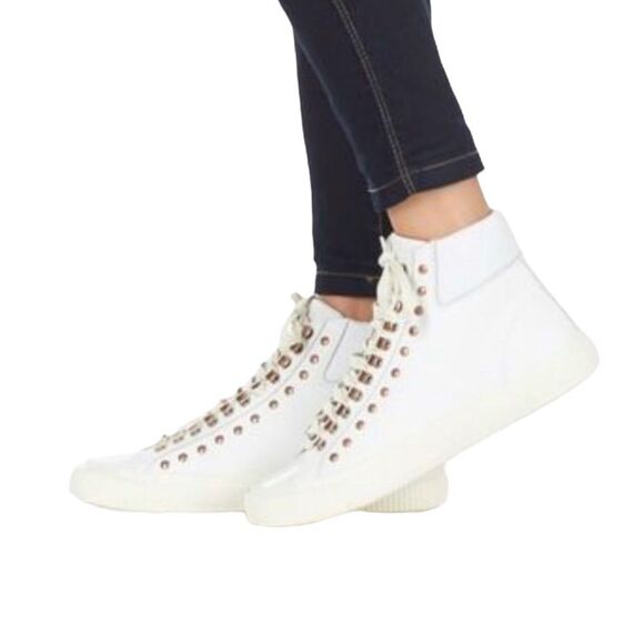 Diesel HighTop Lace up S Mustave MC Sneakers Womens Size 6 White I2302 - Picture 1 of 11